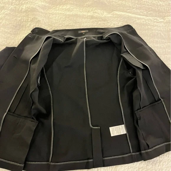 NWOT Quince ultra-stretch ponte stand collar blazer black L - Picture 8 of 13